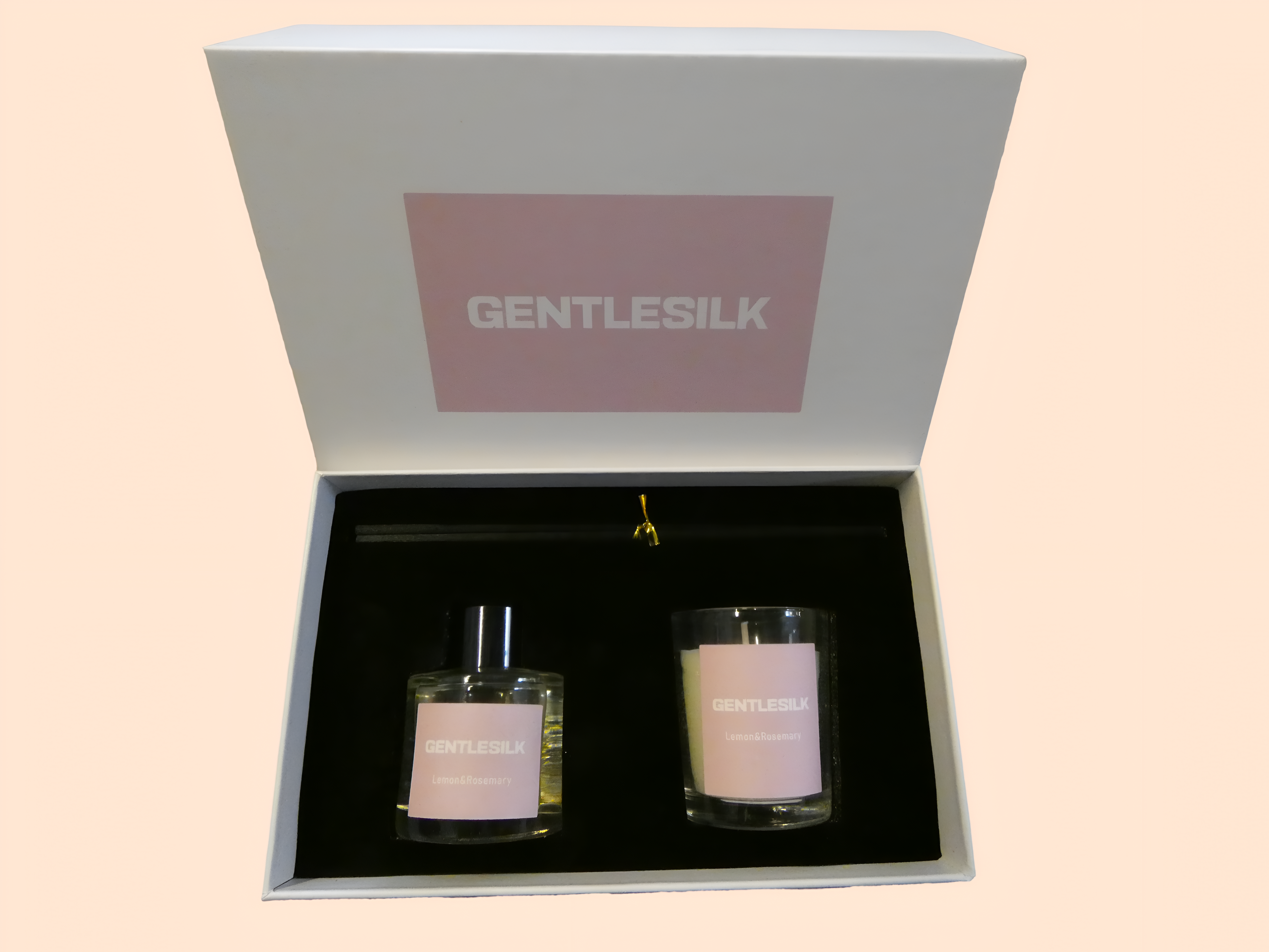 Lemon & Rosmarin duftlys og duftpinde gaveæske